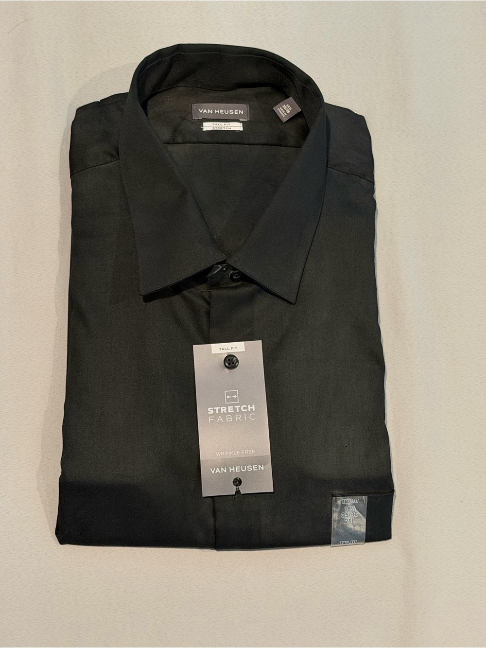 Van Heusen Black Stretch Dress Shirt - Tall Fit